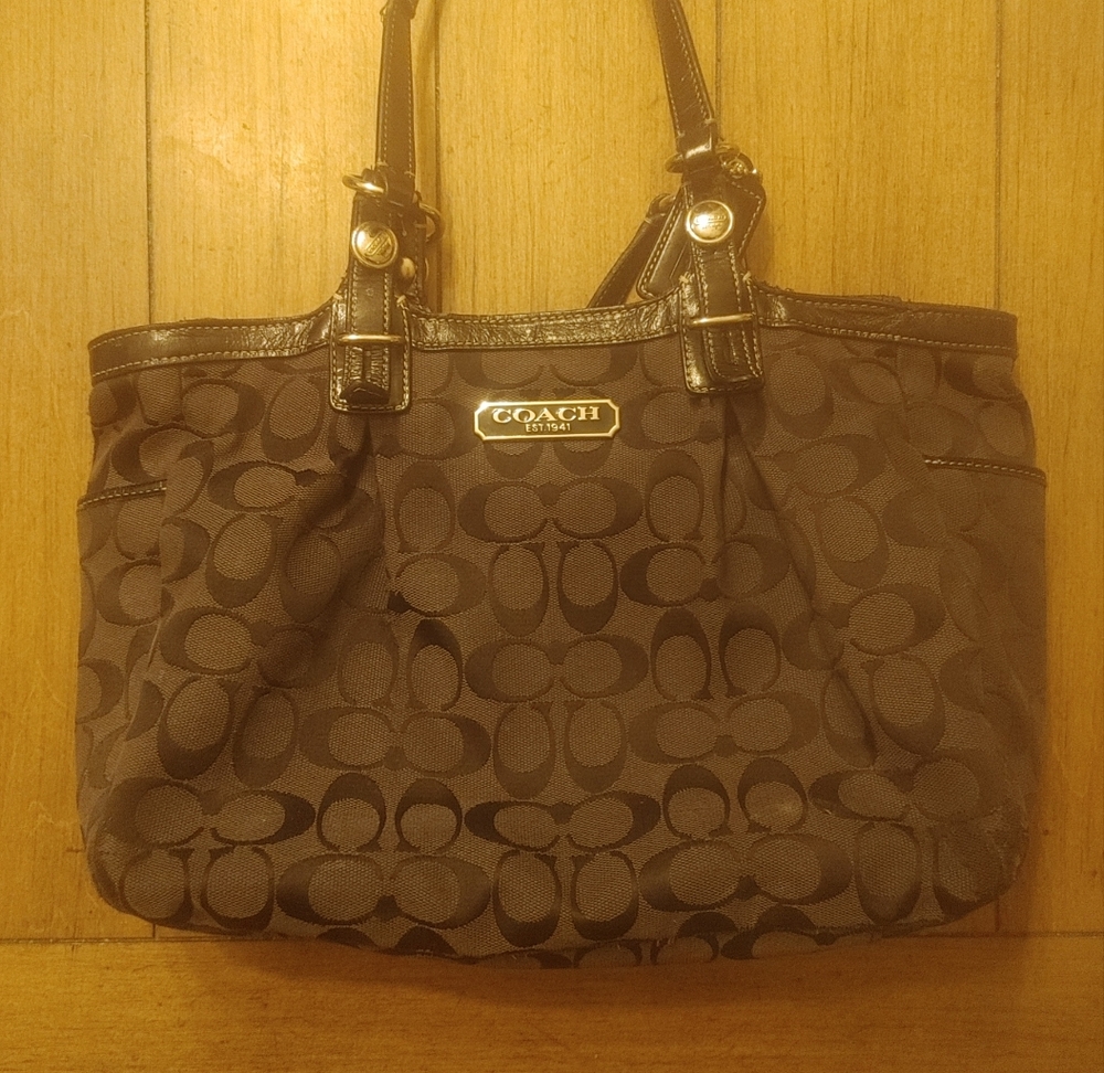 Coach Black Signature Tote Bag